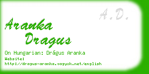 aranka dragus business card